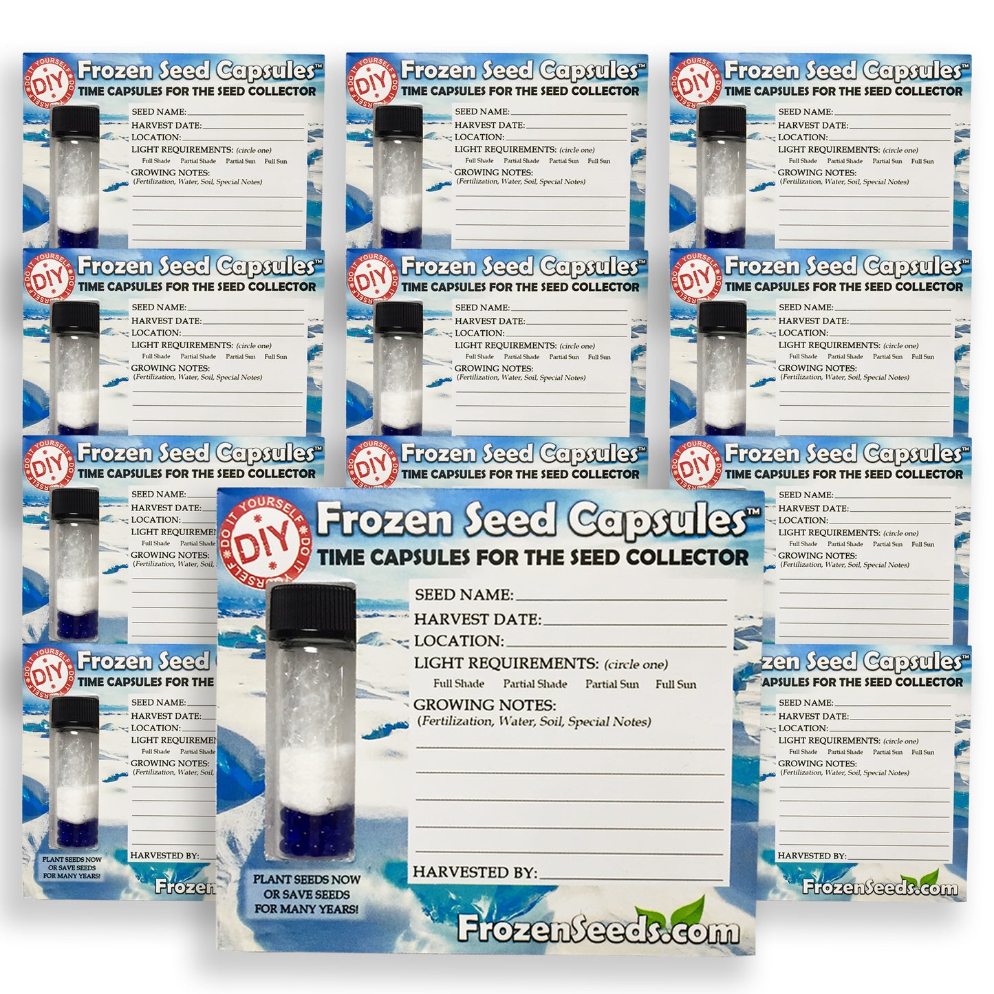 Frozen Seed Capsules™ 'Do-It-Yourself' DIY Small Seed Storage Capsules - Ideal for Small Seeds - The Very Best in Proper Long-term Seed Storage