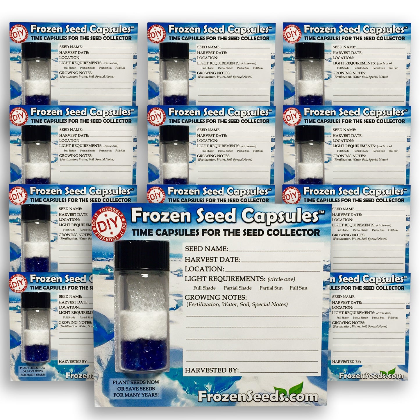 Frozen Seed Capsules™ 'Do-It-Yourself' DIY Medium Seed Storage Capsules - Ideal for Small Seeds - The Very Best in Proper Long-term Seed Storage