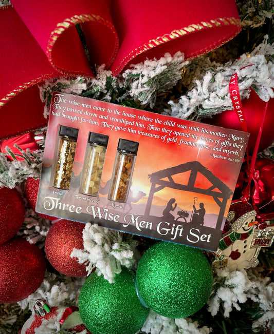 Three Wise Men Nativity Gift Set - Gold, Frankincense, Myrrh - Great Bible-Based Christian Christmas Gift!